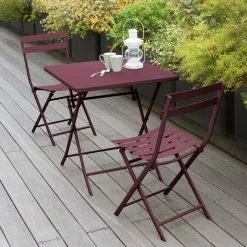 Table Carrée Pliante Greensboro 2p Bordeaux Hespéride 9 Table Carrée Pliante Greensboro 2p Bordeaux Hespéride -Ledepot Soldes Magasin tables carree exterieur greensboro bordeaux hesperide 1
