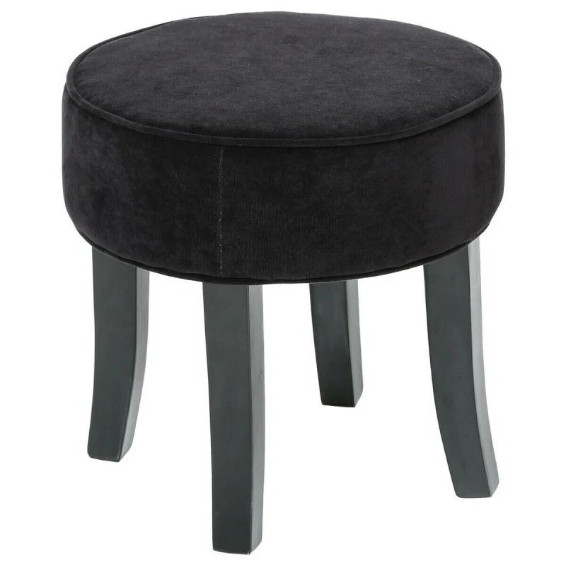 Tabouret En Velours Adriel Coloris Noir Atmosphera 3 Tabouret En Velours Adriel Coloris Noir Atmosphera