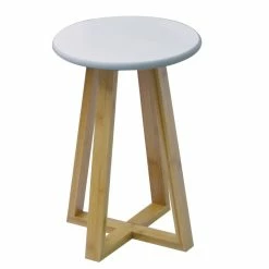 Tabouret Avec Pieds En Bambou & Plateau Blanc 6 Tabouret Avec Pieds En Bambou & Plateau Blanc -Ledepot Soldes Magasin tabouret avec pieds en bambou plateau blanc 1 1