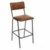 Tabouret De Bar En Cuir Marron Dario Atmosphera 1 Tabouret De Bar En Cuir Marron Dario Atmosphera -Ledepot Soldes Magasin tabouret bar cuir marron dario atmosphera