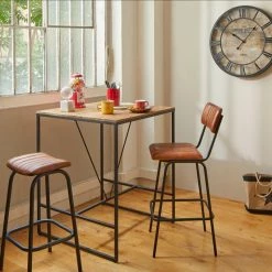 Tabouret De Bar En Cuir Marron Dario Atmosphera 11 Tabouret De Bar En Cuir Marron Dario Atmosphera -Ledepot Soldes Magasin tabouret bar cuir marron dario atmosphera 4