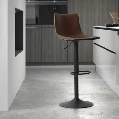 Tabouret De Bar Réglable Trevi PU Brun 8 Tabouret De Bar Réglable Trevi PU Brun -Ledepot Soldes Magasin tabouret bar reglable trevi pu brun 1