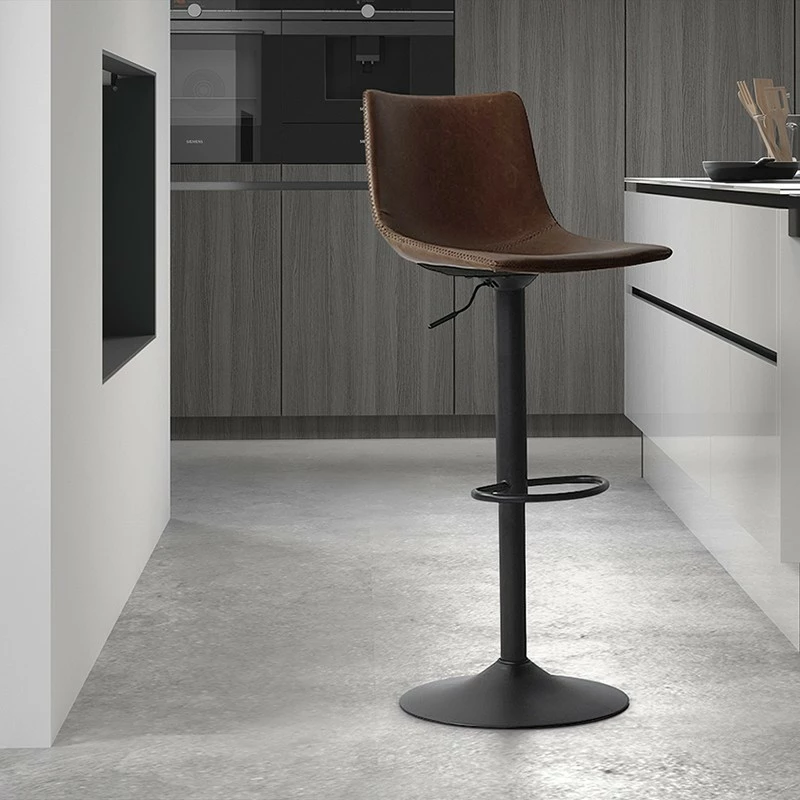 Tabouret De Bar Réglable Trevi PU Brun 4 Tabouret De Bar Réglable Trevi PU Brun – Image 2