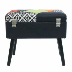 Tabouret Coffre Valise Patchwork Sur Pieds -Ledepot Soldes Magasin tabouret coffre valise patchwork sur pieds 4