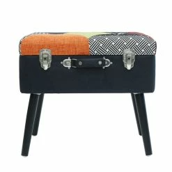 Tabouret Coffre Valise Patchwork Sur Pieds -Ledepot Soldes Magasin tabouret coffre valise patchwork sur pieds 6