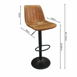 Tabouret De Bar Barcelona PU Cognac -Ledepot Soldes Magasin tabouret de bar barcelona pu cognac 3