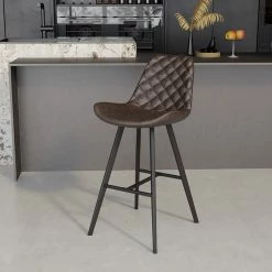 Tabouret De Bar Bas Alicante PU Brun Foncé 9 Tabouret De Bar Bas Alicante PU Brun Foncé -Ledepot Soldes Magasin tabouret de bar bas alicante pu brun fonce 1