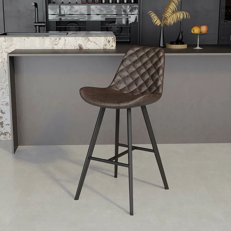 Tabouret De Bar Bas Alicante PU Brun Foncé 4 Tabouret De Bar Bas Alicante PU Brun Foncé – Image 2