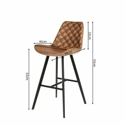 Tabouret De Bar Bas Alicante PU Cognac -Ledepot Soldes Magasin tabouret de bar bas alicante pu cognac 3