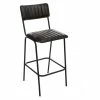 Tabouret De Bar En Cuir Noir Dario Atmosphera -Ledepot Soldes Magasin tabouret de bar en cuir noir dario atmosphera