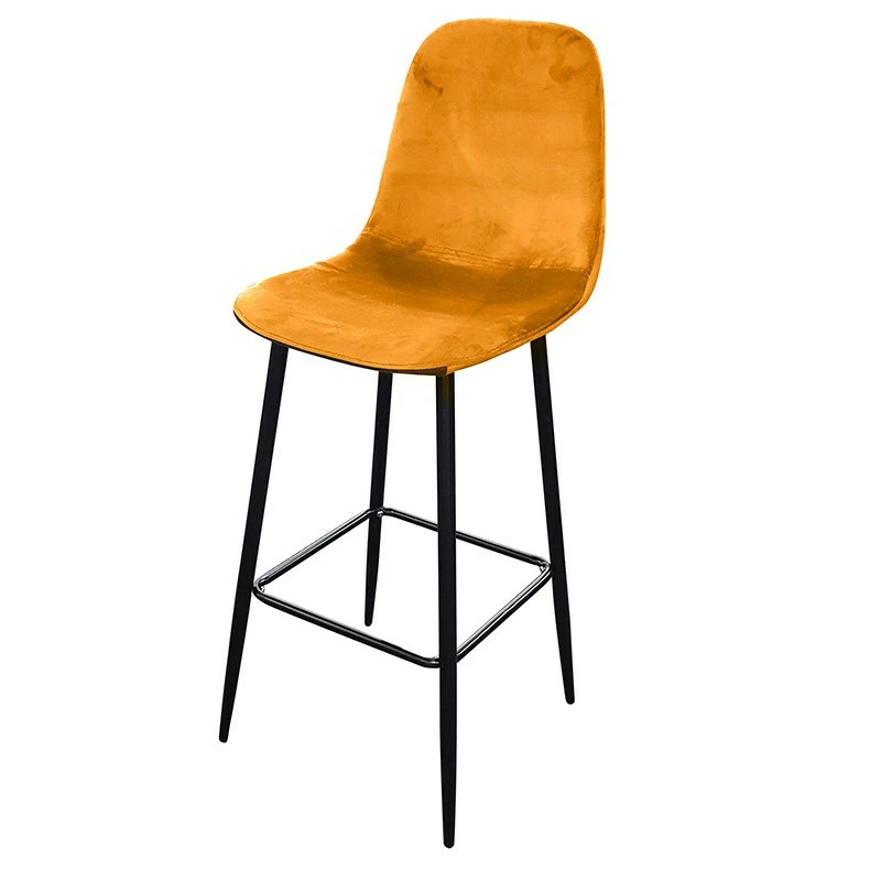 Tabouret De Bar En Velours Jaune Pieds Métal Inoui 3 Tabouret De Bar En Velours Jaune Pieds Métal Inoui