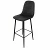 Tabouret De Bar En Velours Noir Pieds Métal Inoui 1 Tabouret De Bar En Velours Noir Pieds Métal Inoui -Ledepot Soldes Magasin tabouret de bar en velours noir pieds metal inoui