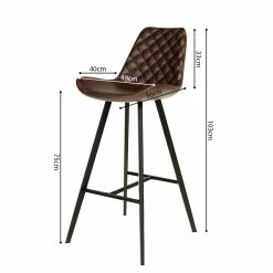 Tabouret De Bar Palmas PU Brun Foncé -Ledepot Soldes Magasin tabouret de bar palmas pu brun fonce 1 3