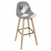 Tabouret De Bar Patchwork Gris Pieds Bois 1 Tabouret De Bar Patchwork Gris Pieds Bois -Ledepot Soldes Magasin tabouret de bar patchwork gris pieds bois