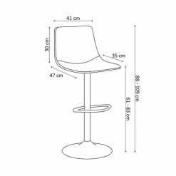 Tabouret De Bar Réglable Trevi PU Cognac 11 Tabouret De Bar Réglable Trevi PU Cognac -Ledepot Soldes Magasin tabouret de bar reglable trevi pu cognac 4