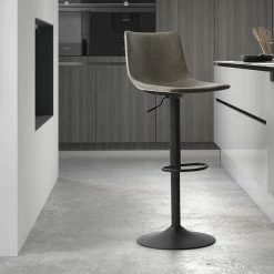 Tabouret De Bar Réglable Trevi PU Gris -Ledepot Soldes Magasin tabouret de bar reglable trevi pu gris 1 2