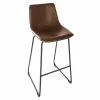 Tabouret De Bar Simili Marron Lois Atmosphera -Ledepot Soldes Magasin tabouret de bar smili marron lois atmosphera
