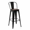Tabouret De Bar Oscar Orme Antique Et Noir -Ledepot Soldes Magasin tabouret de bar victoria orme antique et noir