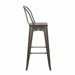 Tabouret De Bar Oscar Orme Antique Et Gris -Ledepot Soldes Magasin tabouret de bar victoria orme antique gris 2