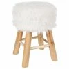 Tabouret Fourrure Blanc Atmosphera -Ledepot Soldes Magasin tabouret fourrure blanc atmosphera