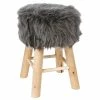 Tabouret Fourrure Gris Atmosphera -Ledepot Soldes Magasin tabouret fourrure gris atmosphera