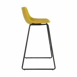 Tabouret Haut Cholo Tissu Jaune -Ledepot Soldes Magasin tabouret haut cholo tissu jaune 1