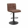 Tabouret Pivotant Hauteur Réglable Yeimy PU Marron -Ledepot Soldes Magasin tabouret pivotant hauteur reglable yeimy pu marron