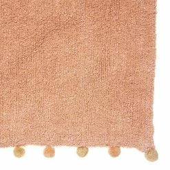 Tapis Enfant 100x150 Rose à Pompons Atmosphera -Ledepot Soldes Magasin tapis enfant 100x150 rose a pompons atmosphera 1 1