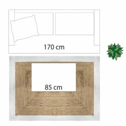 Tapis Jute Naturel Bord Blanc 120x170 Atmosphera -Ledepot Soldes Magasin tapis jute naturel bord blanc 120x170 atmosphera 2