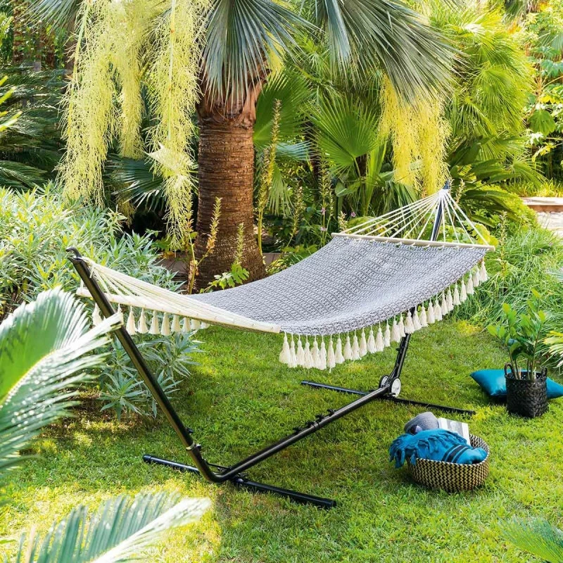 Toile Hamac Syssia Pompons 2 M Hespéride 6 Toile Hamac Syssia Pompons 2 M Hespéride – Image 4