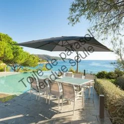 Toile Rempl. Rectangulaire En Oléfine Anthracite Eléa Hespéride -Ledepot Soldes Magasin toile remplacement rectangulaire anthracite pour parasol elea hesperide 3