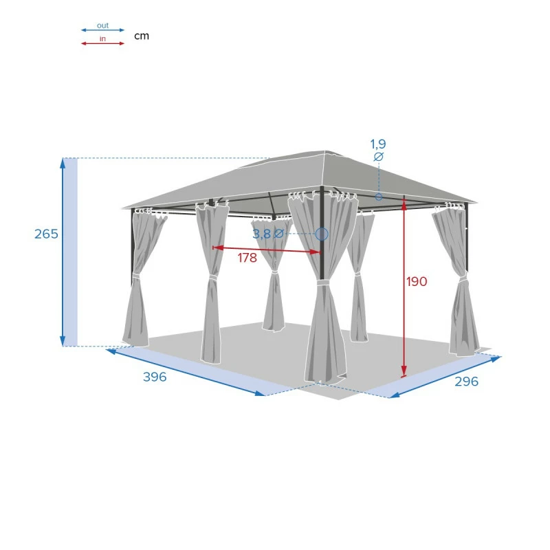 Tonnelle 3x4 M Santorini Gris Ardoise Hespéride 7 Tonnelle 3x4 M Santorini Gris Ardoise Hespéride – Image 5