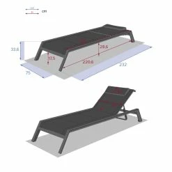 Transat Allure Hespéride Poivre/graphite -Ledepot Soldes Magasin transat allure hesperide poivre graphite 3