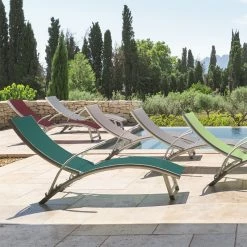 Transat Samba Pliable Et Empilable Bordeaux Hespéride -Ledepot Soldes Magasin transat samba bordeaux hesperide 6