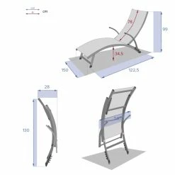 Transat Samba Pliable Anthracite/graphite Hespéride -Ledepot Soldes Magasin transat samba pliable anthracite graphite hesperide 6
