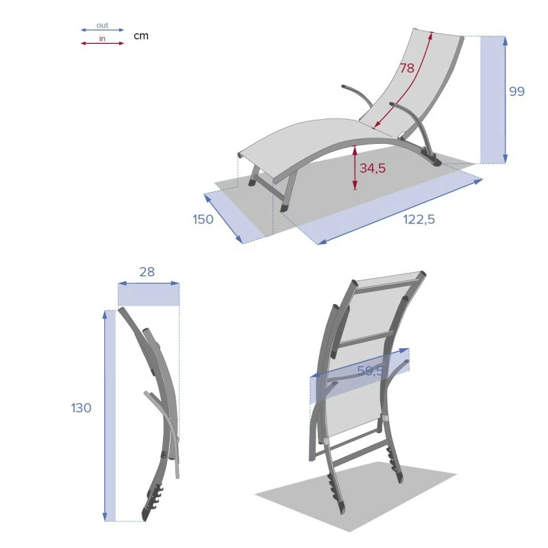 Transat Samba Pliable Bleu Canard/graphite Hespéride 9 Transat Samba Pliable Bleu Canard/graphite Hespéride – Image 7