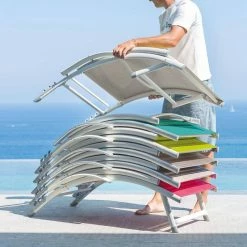 Transat Samba Pliable Et Empilable émeraude Hespéride -Ledepot Soldes Magasin transat samba pliable et empilable coloris emeraude hesperide 7