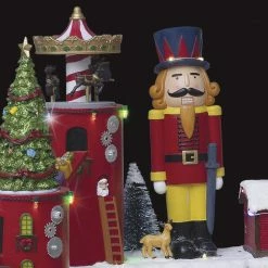 Village De Noël Animé, Lumineux Et Musical Atelier Du Père Noël -Ledepot Soldes Magasin village de noel anime lumineux et musical atelier du pere noel 1 1