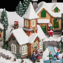 Village De Noël Animé, Lumineux Et Musical Modèle Train -Ledepot Soldes Magasin village de noel anime lumineux et musical modele train 3