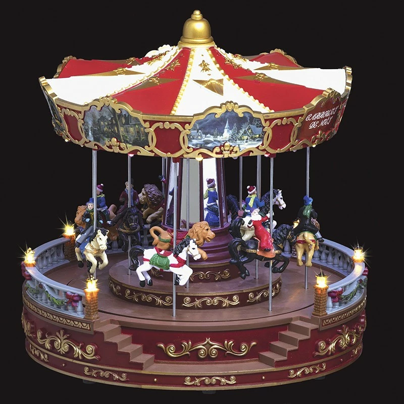 Village De Noël Carrousel Animé, Lumineux Et Musical 3 Village De Noël Carrousel Animé, Lumineux Et Musical