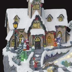Village De Noël Animé Et Lumineux Modèle église -Ledepot Soldes Magasin village de noel eglise anime et lumineux 2