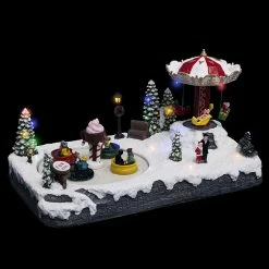 Village De Noël Parc D'attractions Lumineux Et Animé