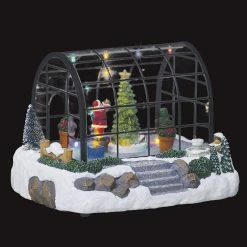 Village De Noël Serre Du Père-Noël Lumineux Animé