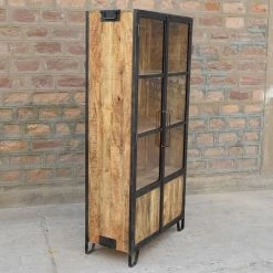 Vitrine 2 Portes 4 Niveaux Manguier -Ledepot Soldes Magasin vitrine 2 portes 4 niveaux manguier 1