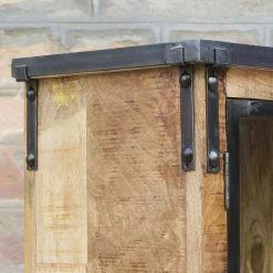 Vitrine 2 Portes Bois De Manguier Et Métal -Ledepot Soldes Magasin vitrine 2 portes bois de manguier et metal 1 4