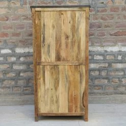 Vitrine 2 Portes Bois De Manguier Et Métal -Ledepot Soldes Magasin vitrine 2 portes bois de manguier et metal 1 6