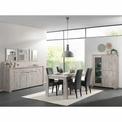 Vitrine 3 Portes LED Coloris Bois Clair Warschau -Ledepot Soldes Magasin vitrine 3 portes led coloris bois clair warschau 2