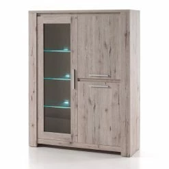 Vitrine 3 Portes LED Coloris Bois Clair Warschau