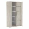Demeyere Vitrine LED 2 Portes CANNES Chêne Champagne/béton Clair -Ledepot Soldes Magasin vitrine led 2 portes cannes chene champagne beton clair