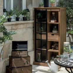 Vitrine Porte Coulissante Danik 2 Tiroirs Atmosphera -Ledepot Soldes Magasin vitrine porte coulissante danik 2 tiroirs atmosphera 1